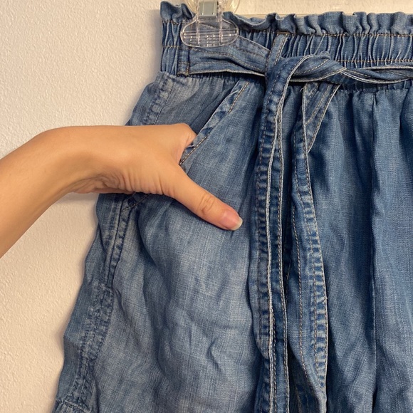 Blu Dahlia Ruffle Waist Shorts Casual Boho Lyocell Cotton Tie-Front Womens XS - Picture 5 of 10